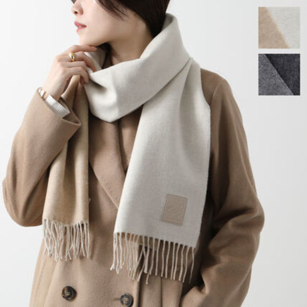 LOEWE マフラー F811251X06 アナグラム ロゴ フリンジ