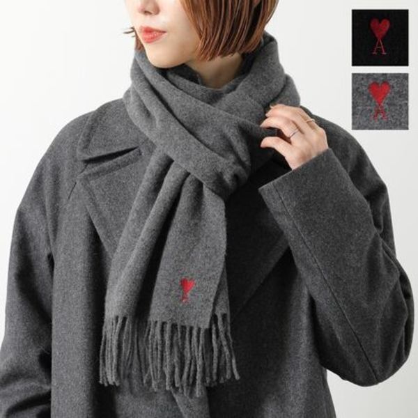 ami paris マフラー BFUSF405.334 フリンジ ウール