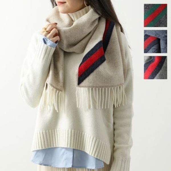 GUCCI マフラー 570603 3G200 GGロゴ ウール