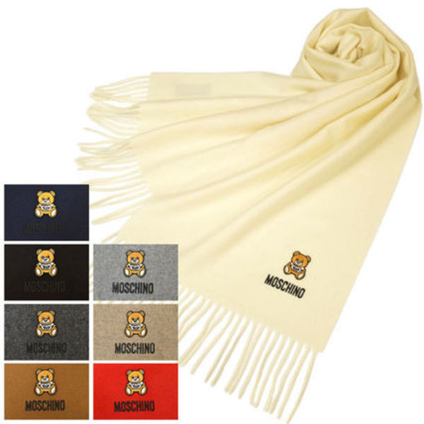 MOSCHINO モスキーノ マフラー テディベア ロゴ クマ emo19w101