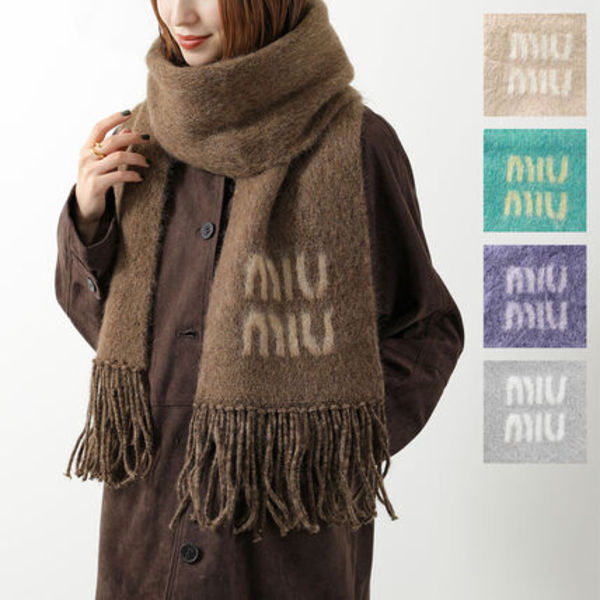 MIUMIU マフラー 5FS062 2CQD モヘアブレンド