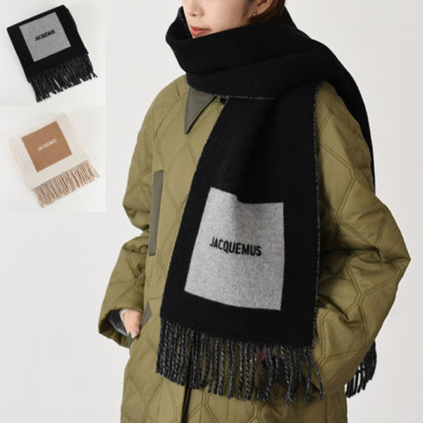 【国内即発】JACQUEMUS L'ECHARPE ROND CARRE ウールスカーフ