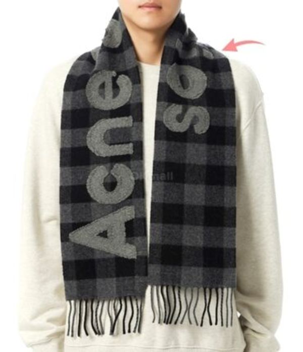 Acne Studios| (Check Logo Scarf (CA0345 AIK))