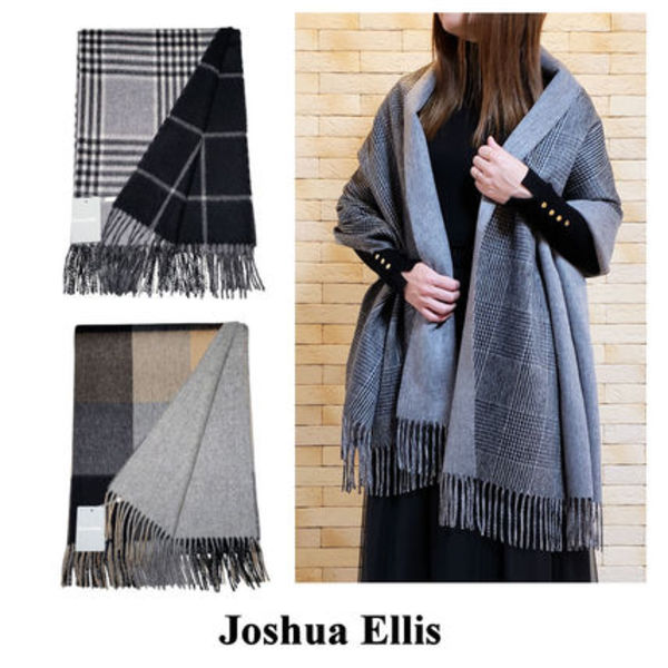 ジョシュアエリス カシミア リバーシブル大判ストール◇国内発送