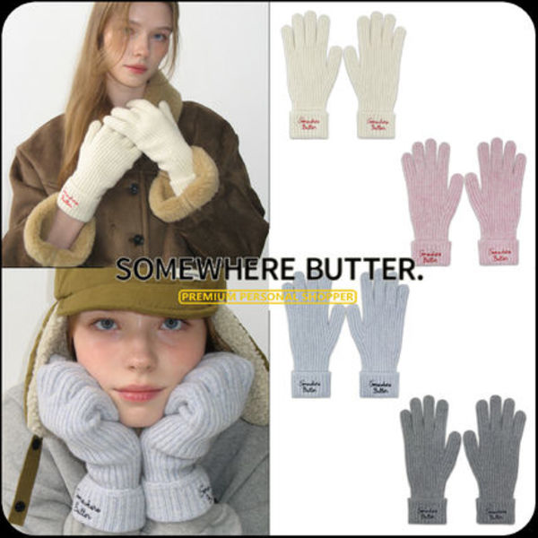 [SOMEWHERE BUTTER]★24FW★韓国人気★Letter Raccon Gloves
