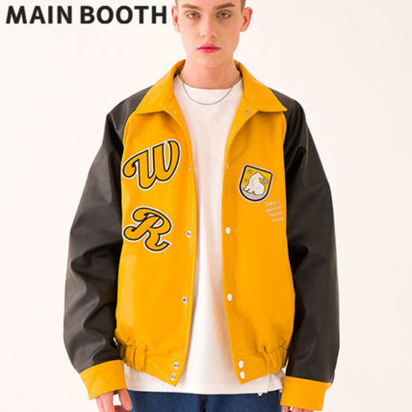 ★MAINBOOTH★Snowflake Varsity Jacket(MUSTARD)★正規品/人気