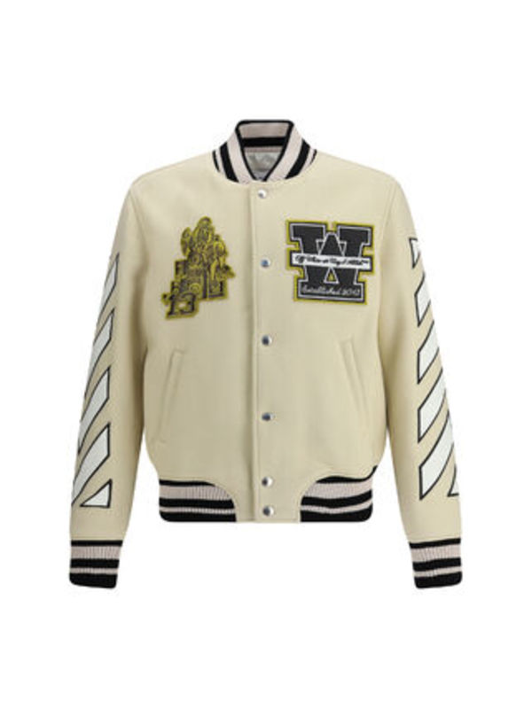 OFF-WHITE LION WOOL VARSITY JACKET