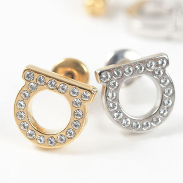 【国内即発】Salvatore Ferragamo ガンチーニ クルスタルピアス