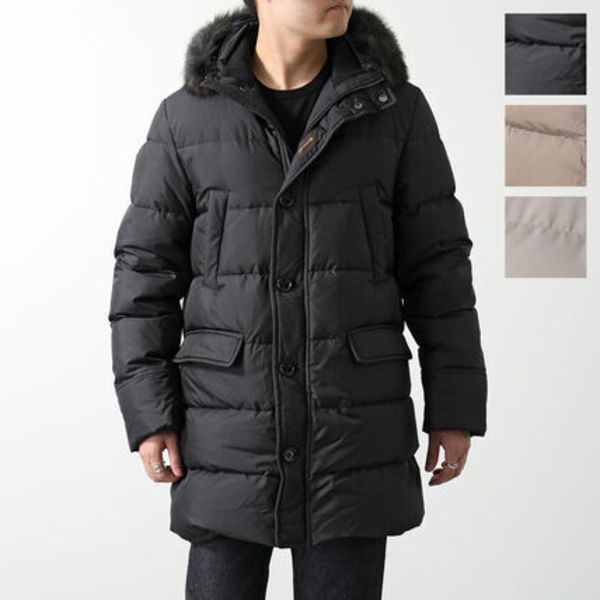 MOORER ダウンコート BARBIERI WK ラクーンファー フード付き