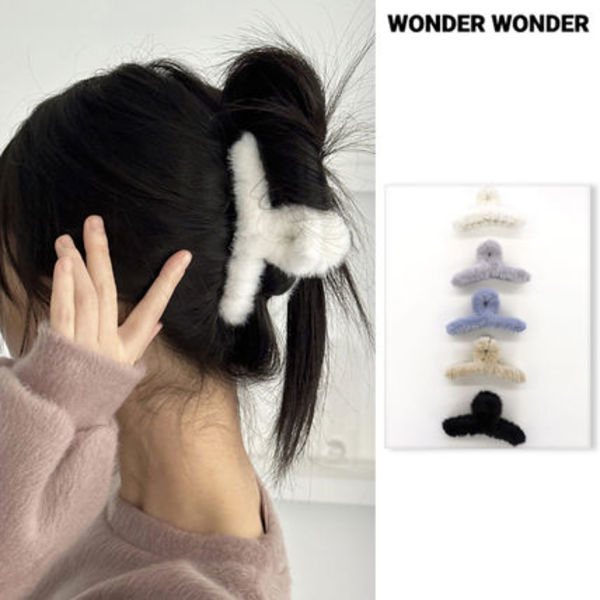 【WONDER WONDER】Goya fur mink hair claw clip 1+1