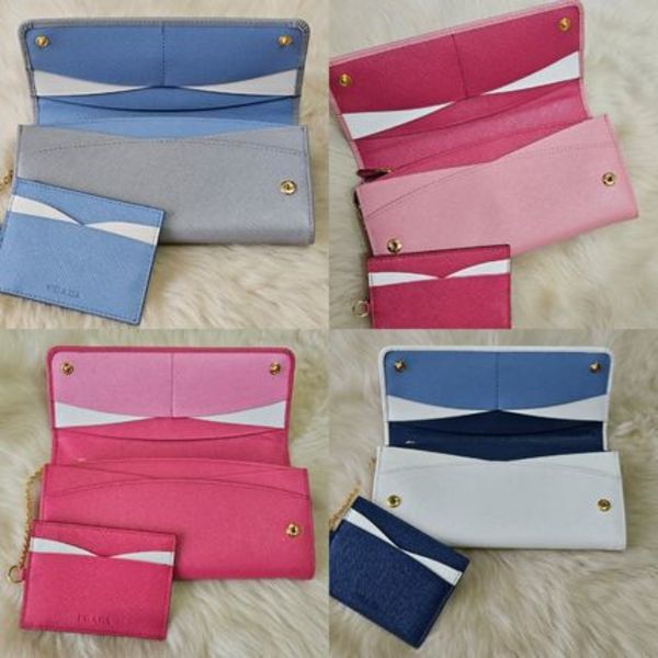 PRADAマルチカラー♪サフィアーノ♪窓付革長財布