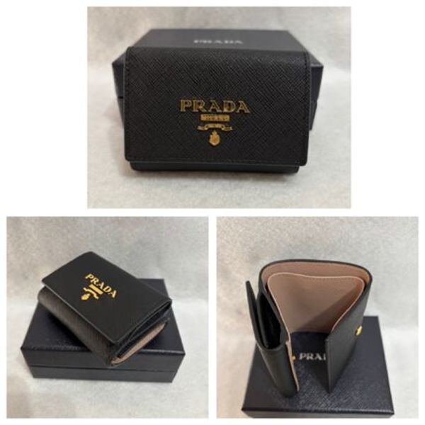 PRADA♪♪SAFFIANOレザー☆バイカラー三つ折ミニ財布☆1MH042