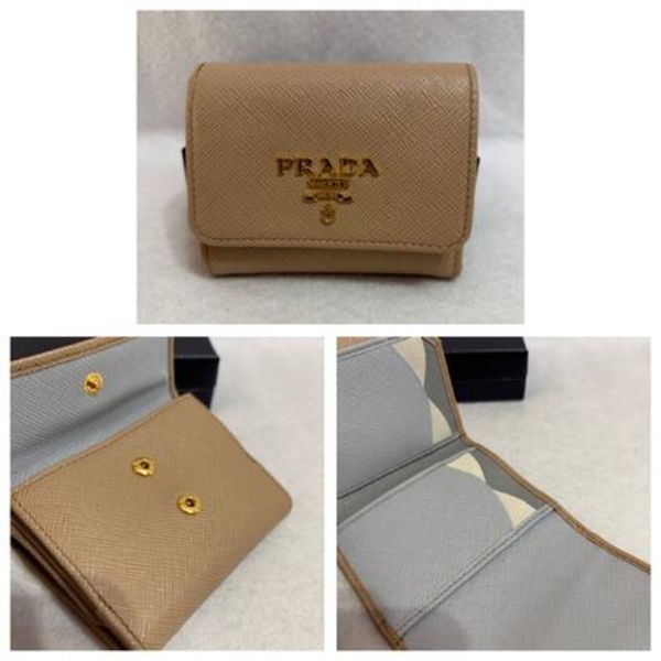 PRADA♪SAFFIANOレザーマルチカラー三つ折ミニ財布☆1MH043[訳]