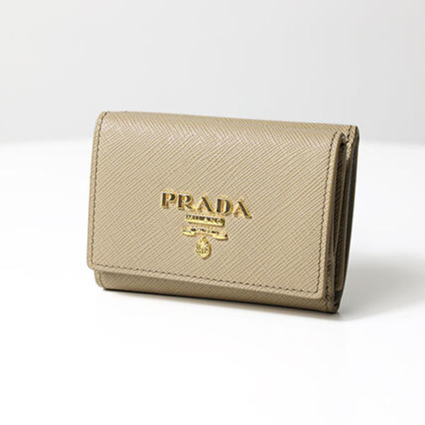 PRADA 三つ折り財布 サフィアーノ レザー ミニ財布 1MH042 ZLP