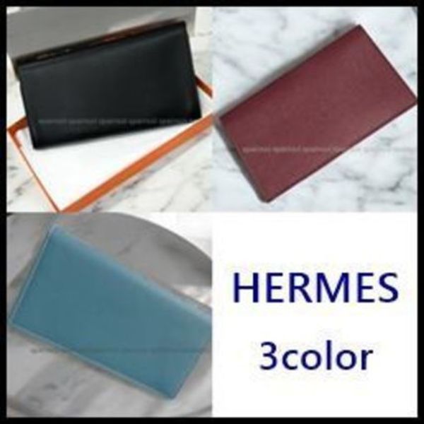 シンプル♪【HERMES】シチズンツイル ロングウォレット☆3color