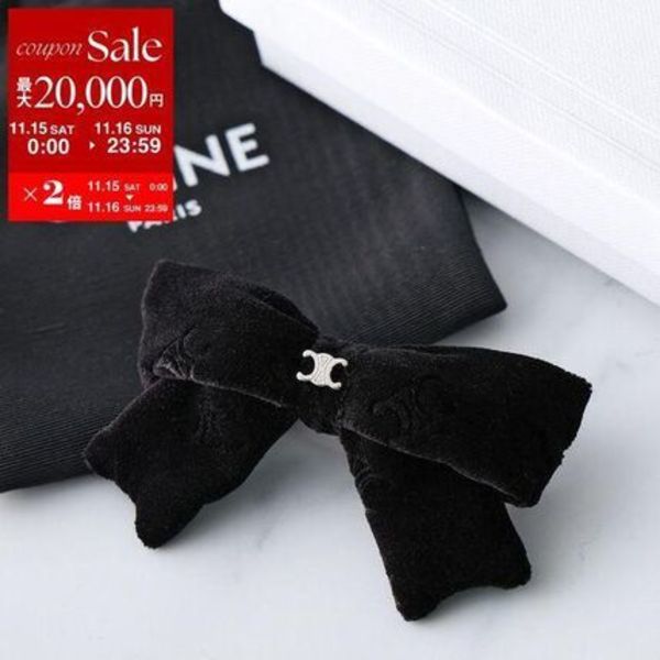 CELINE ヘアクリップ 461QB2BPO リボン トリオンフ