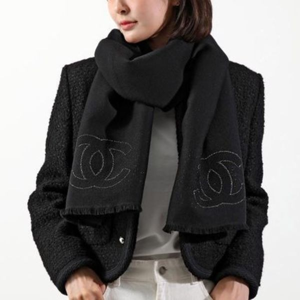 CHANEL マフラー AAA681 B18961 ウールブレンド ラメ糸