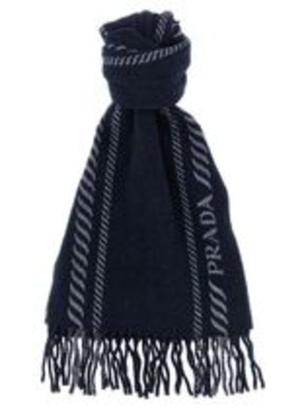 正規品★PRADA★メンズ ウール カシミヤ スカーフ ロゴ 関税込