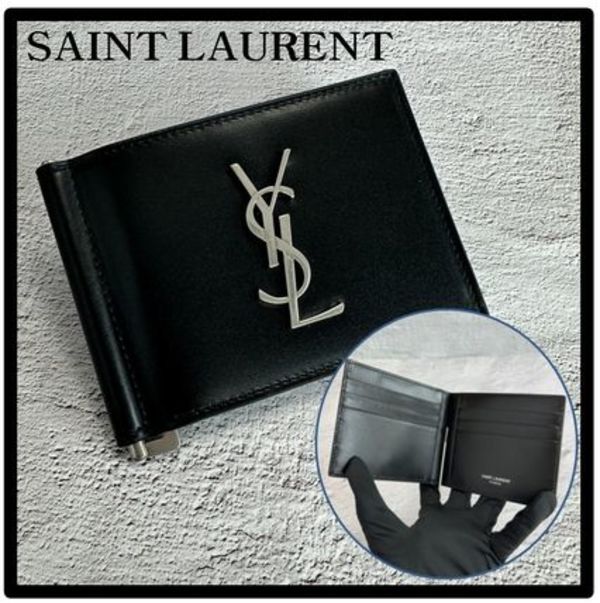 ☆関税込☆SAINT LAURENT★ロゴマネークリップ★BLACK★