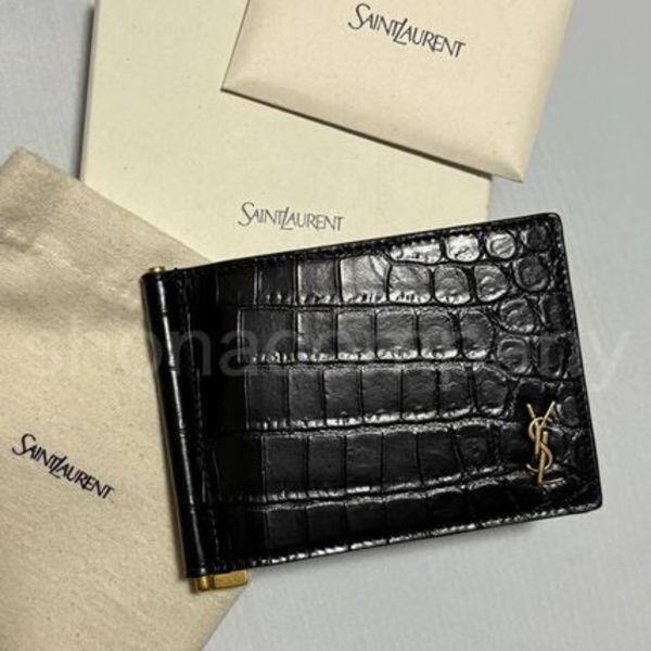 【関税込】SAINT LAURENT◆YSLロゴ マネークリップ ウォレット