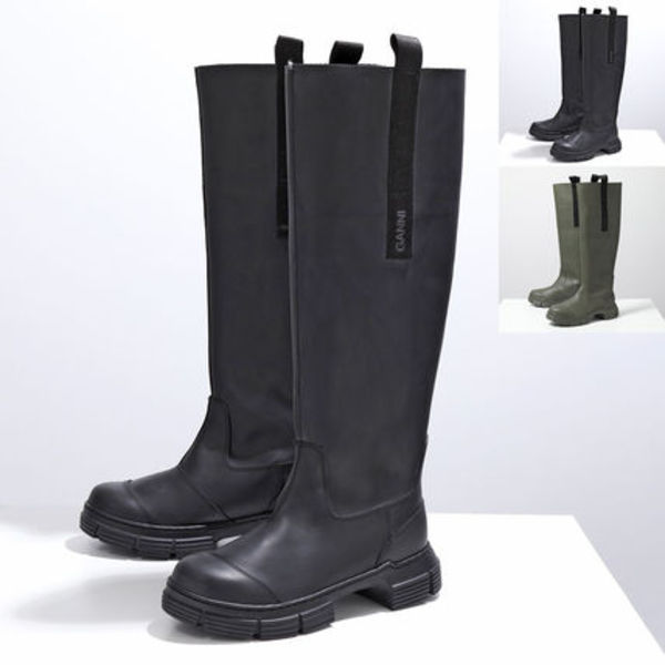 GANNI ロングブーツ Recycled Rubber Country Boot ラバー