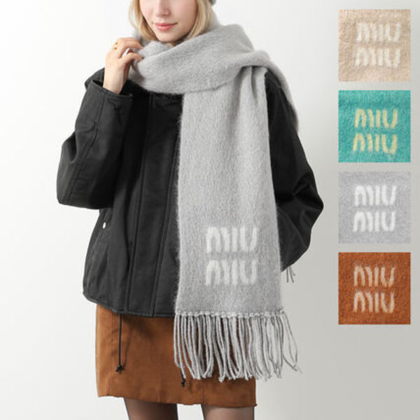 MIUMIU マフラー 5FS062 2CQD モヘアブレンド