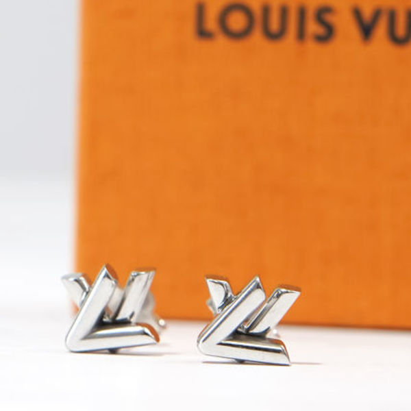 LOUIS VUITTON LV シルバー ピアス GO-14 M01870