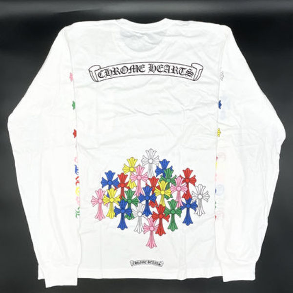 関税込 Chrome Hearts Multi Color Cross Scroll L/S T-shirt