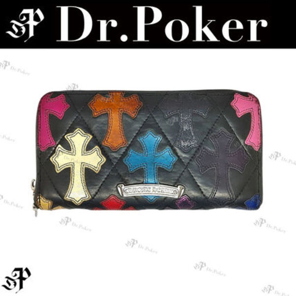 希少【Chrome Hearts】キルティング ロング ウォレット