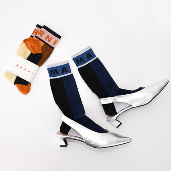【国内即発】MARNI カラーブロック コットン製ソックス