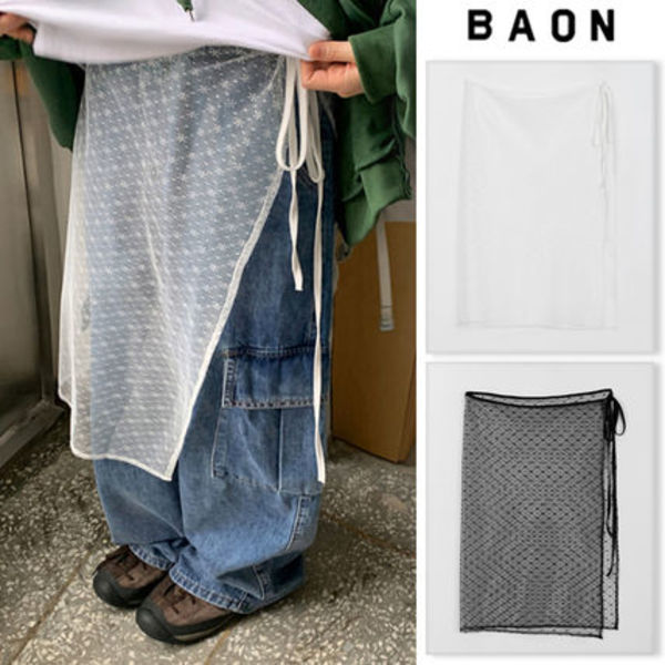 【BAON】Laurent Flower Layered Wrap Skirt