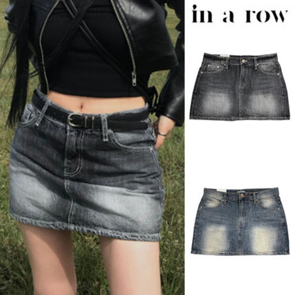 【in a row】SALE★ Low waist washing skirt