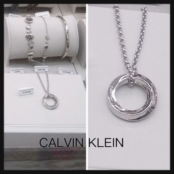 【CALVIN KLEIN】ツイストリング ネックレス ステンレススチール
