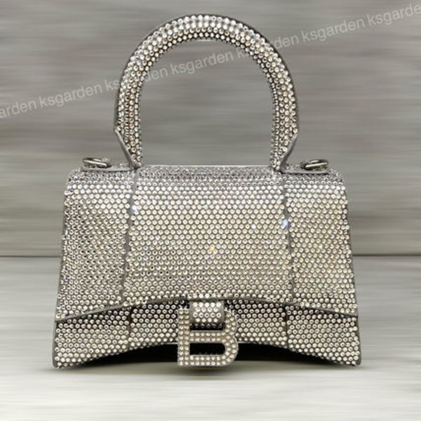 すぐ届く!BALENCIAGA HourglassXS ハンドバッグ ラインストーン