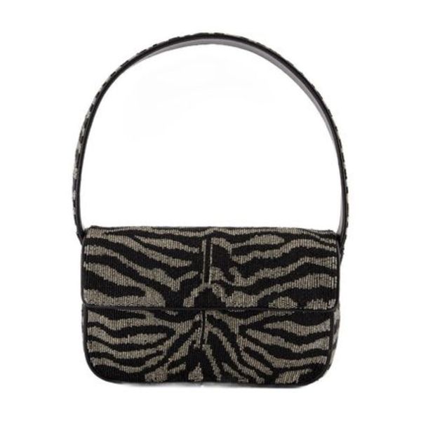 Tommy Beaded Shoulder Bag - Staud - Synthetic Leather - Blac