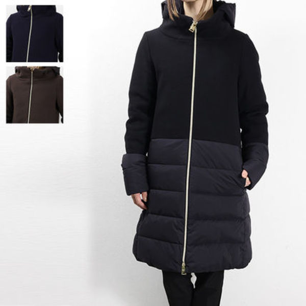 HERNO ヘルノ ダウンコート ダウンジャケット セミロング フード