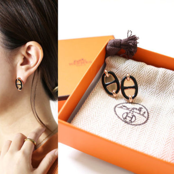 HERMES ピアス Mini Maillon Earrings 両耳用 100052FO