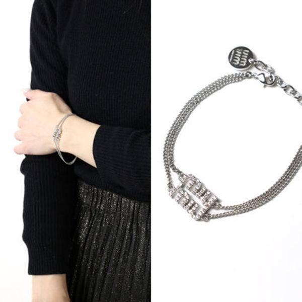 miumiu Crystal Logo Bracelet ブレスレット 5IB567 2DNC