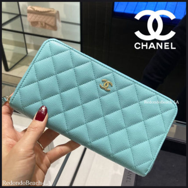 【憧れのターコイズブルー】CHANEL★長財布★期間限定色