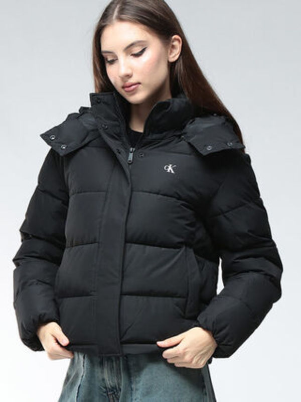 Calvin Klein 中綿ブルゾン フード ショート丈 ロゴ
