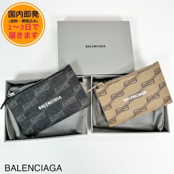 【国内即発】BALENCIAGA/BBモノグラム/コイン&カードホルダー