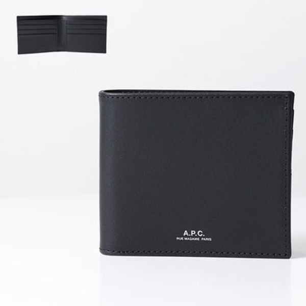 A.P.C. 二つ折り財布 メンズ レザー 小銭入れなし PXAWV H63153