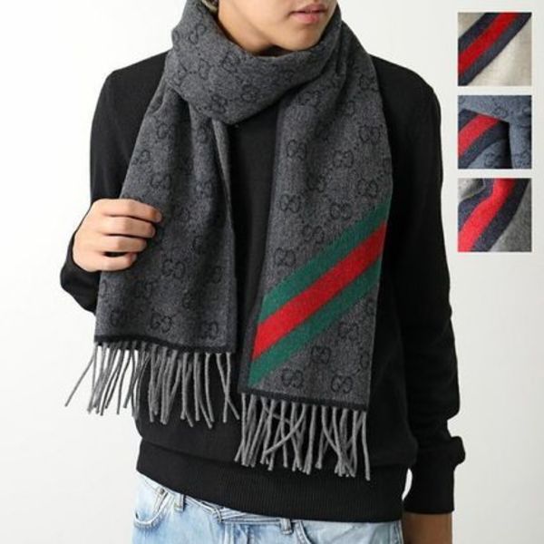 GUCCI マフラー 570603 3G200 GGロゴ ウール