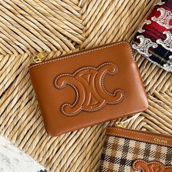 CELINE コイン&カードポーチ キュイル トリオンフ