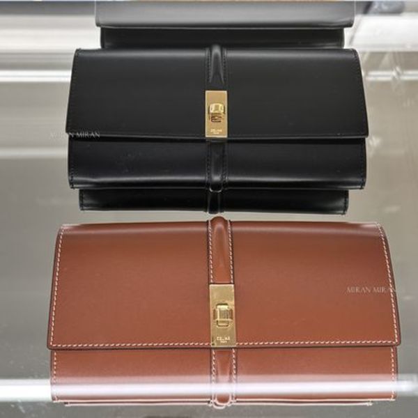 【CELINE】ラージウォレット 16セーズ/シャイニーカーフスキン