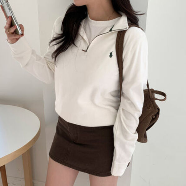 【POLO】コットンハーフジップニット323-953023