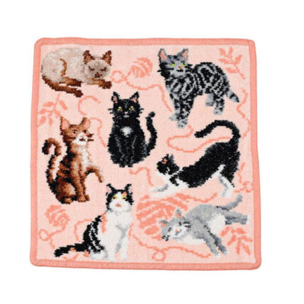 FEILER フェイラー 猫 ハンカチ 25cm×25cm FLUFFY FRIENDS