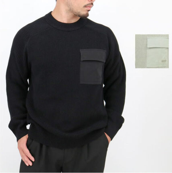 ■HUGO BOSS リブコットンニット セーター 50546175 Kalamaro