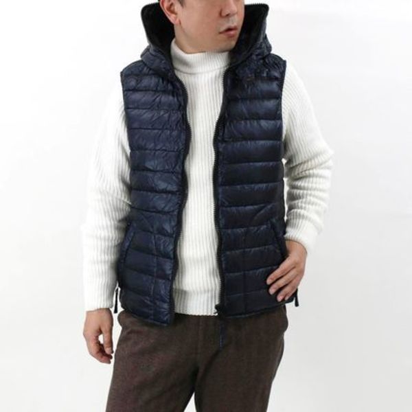 DUVETICA ダウンベスト ブルーネイビー メンズ 162-U.4075.00