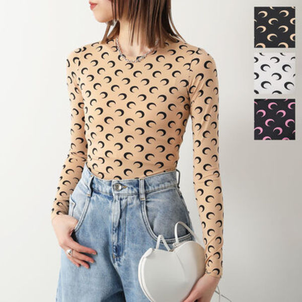 Marine Serre ロンT Moon Printed Second Skin Crewneck Top